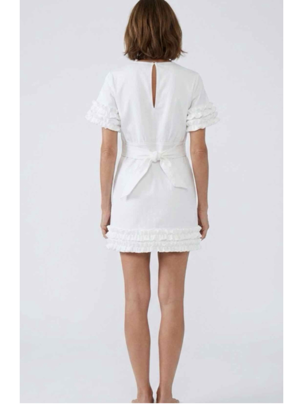 Cinq à Sept Eastern White Denim Dress 8 NWT - Picture 3 of 7